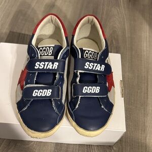 Golden Goose Sneakers Kids SStar Velcro Sneakers in Navy, Red, and Cream